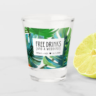 Tropische vrije Drinken en een huwelijksband Shot Glas