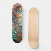 Tropische vrouw en vis skateboard (Voorkant)