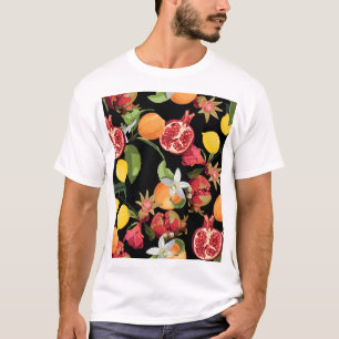 Tropische vruchten: exotische naadloze achtergrond t-shirt