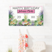 Tropische vruchten | Greenery Summer Birthday Spandoek (Insitu)