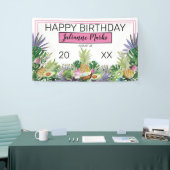 Tropische vruchten | Greenery Summer Birthday Spandoek (Beurs)
