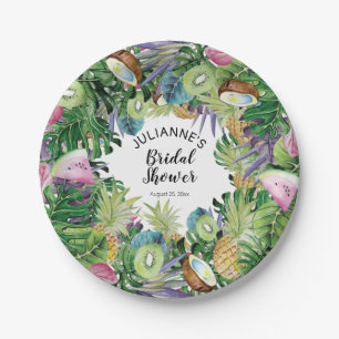 Tropische vruchten Greenery Summer Vrijgezellenf Papieren Bordje