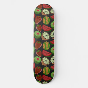 Tropische vruchten naadloos kleurig patroon skateboard