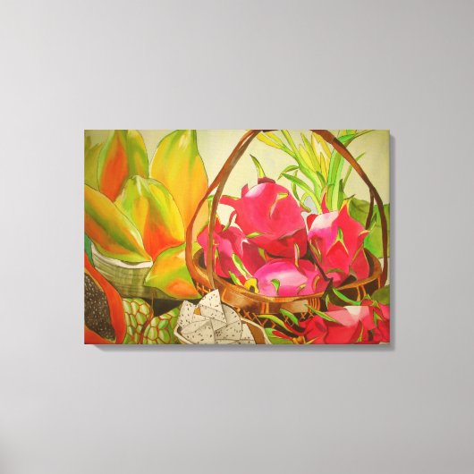 Tropische vruchten nog steeds levensechte waterver canvas afdruk (Voorkant)