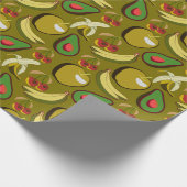 Tropische vruchtenseamless pattern yellow cadeaupapier (Hoek)