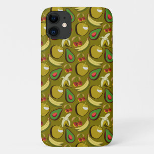 Tropische vruchtenseamless pattern yellow iPhone 11 hoesje