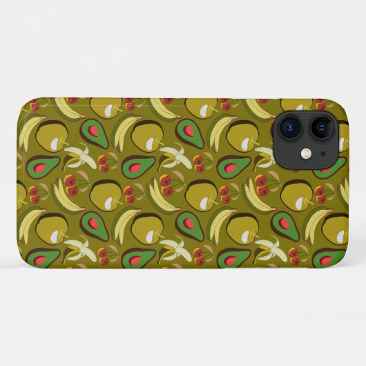 Tropische vruchtenseamless pattern yellow Case-Mate iPhone case (Achterkant (horizontaal))