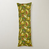 Tropische vruchtenseamless pattern yellow lichaamskussen (Achterkant (Verticaal))