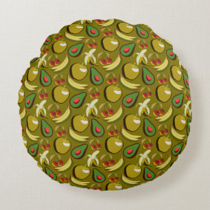 Tropische vruchtenseamless pattern yellow rond kussen