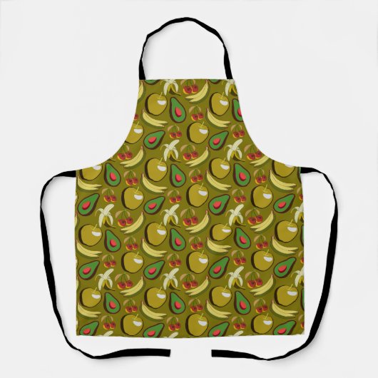 Tropische vruchtenseamless pattern yellow schort (Voorkant)
