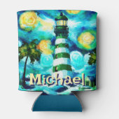 Tropische Vuurtoren Kust Nautisch gepersonaliseerd Blikjeskoeler (Achterkant)