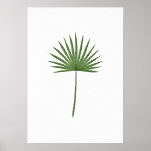 Tropische waaierpalmblad ongeframeerde print decor