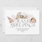 Tropische warme kerstzeeen en groeten moderne Ho Feestdagenkaart (Voorkant)