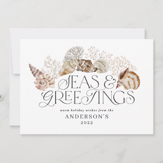 Tropische warme kerstzeeen en groeten moderne Ho Feestdagenkaart (Voorkant)