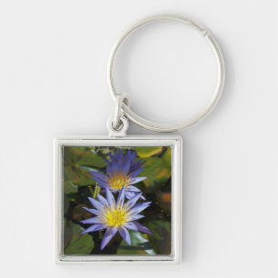 Tropische Waterlelie Bloem Botanisch Ontwerp Sleutelhanger