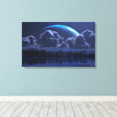 Tropische Waterman (Nacht) Canvas Afdruk (Insitu (Houten vloer))