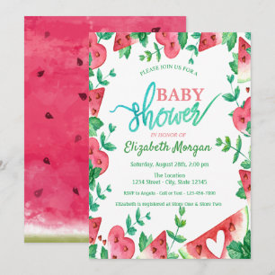 Tropische Watermeloen Baby Shower Kaart