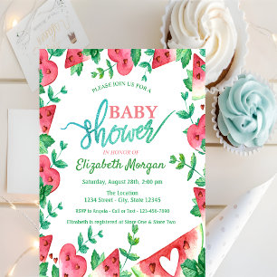 Tropische Watermeloen Groene Baby Shower Kaart