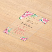 Tropische Watermeloen Zomer Quinceanera Acryl Uitnodigingen (Laagn)