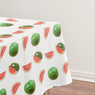 Tropische watermeloenen op wit tafelkleed