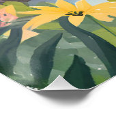 tropische waterval | Floral Waterverf Landschap Perfect Poster (Hoek)