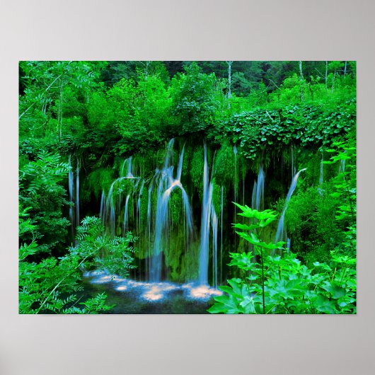 Tropische waterval in het regenwoud poster (Voorkant)