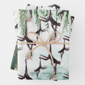 Tropische Waterverf aap Oerwoud Inpakpapier Vel (In situ)