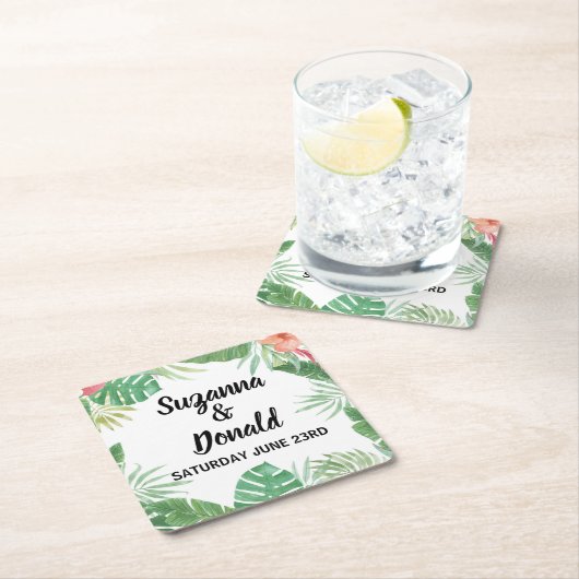 Tropische Waterverf Aloha Onderzetters bruiloft (Insitu)