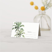 Tropische Waterverf Beach Palm Trees bruiloft (Achterkant)