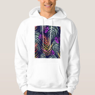 Tropische waterverf bladeren, abstracte plons. hoodie