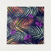 Tropische waterverf bladeren, abstracte plons. wandkleed (Voorkant (horizontaal))