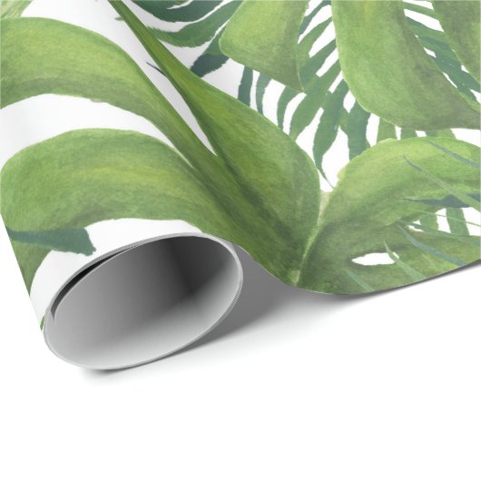Tropische Waterverf bladeren inpakpapier (Rol Hoek)