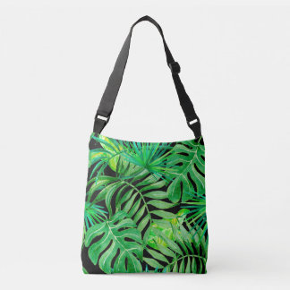 Tropische Waterverf bladeren: naadloze elegantie. Crossbody Tas