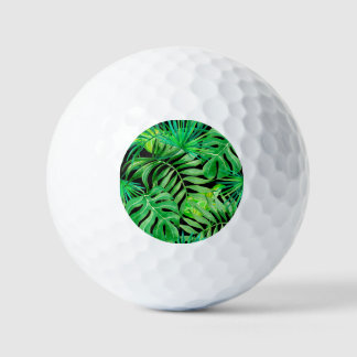 Tropische Waterverf bladeren: naadloze elegantie. Golfballen