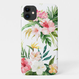 Tropische Waterverf bloemen iPhone 11 Hoesje