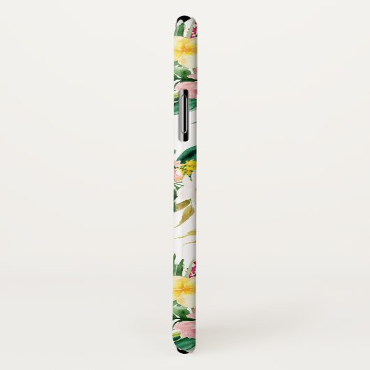 Tropische Waterverf bloemen en bladpatroon Case-Mate iPhone Case (Achterkant / rechts)