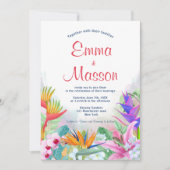 Tropische Waterverf Bloemen Kaart (Voorkant)