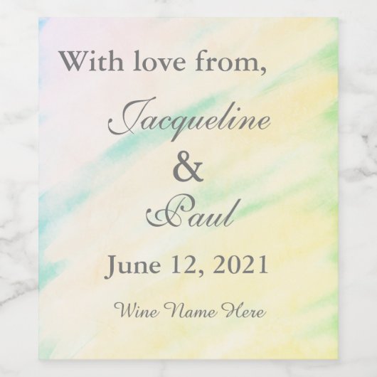 Tropische Waterverf bruiloft dank u Wijn Etiket (Enkel label)