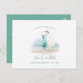 Tropische Waterverf Cocktail Bewaar de datum Feestdagenkaart (Voorkant / Achterkant)