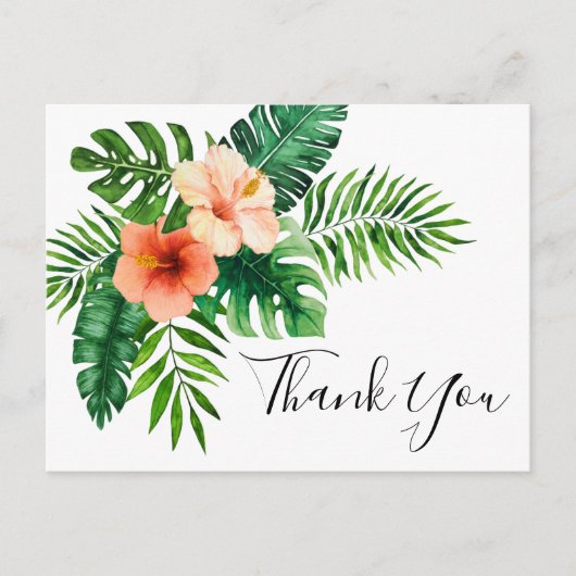 Tropische Waterverf Dank u Briefkaart (Voorkant)