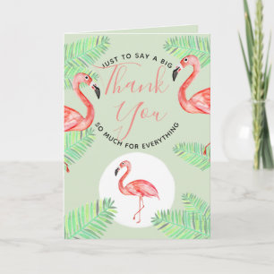 Tropische Waterverf Flamingo Bedankt voor Baby Sho