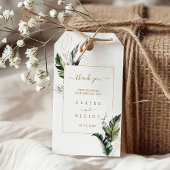 Tropische Waterverf Foliage Gold bruiloft dank u Cadeaulabel