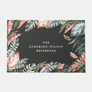 Tropische waterverf foliën florale deklaag deurmat