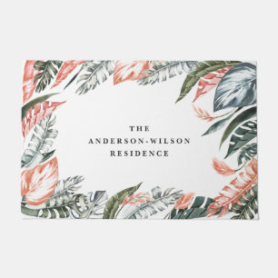 Tropische waterverf foliën florale deklaag deurmat