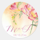 Tropische Waterverf Freesia Ronde Sticker (Voorkant)