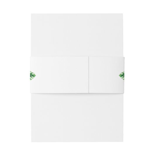 Tropische Waterverf groen bloemenbruiloft Uitnodigingen Wikkel (Achterkant Voorbeeld)