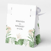 Tropische Waterverf groen & gouden zomer bruiloft Bedankdoosjes (Achterkant)