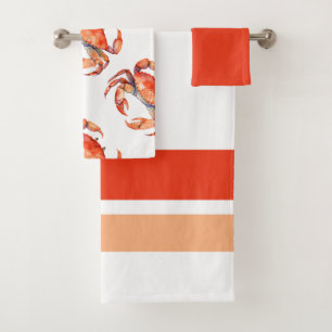 Tropische Waterverf krab badkamer Bad Handdoek