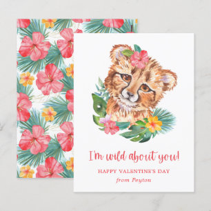Tropische Waterverf Lion Briefkaart Grootte Valent