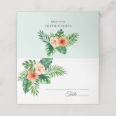 Tropische Waterverf Mint Green Wedding (Buitenkant ongevouwen)